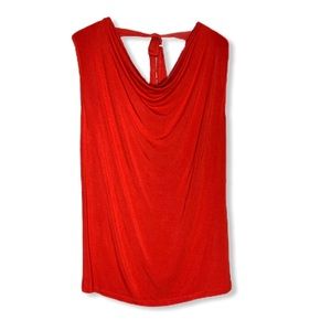 CAbi NWT Red Sleeveless "Tie-back Tee" Large cowl